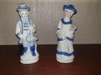 2 vintage porseleinen blauw wit personages, Antiek en Kunst, Ophalen of Verzenden