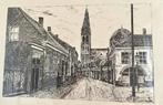 J.Vermeulen -1914- Gravure van de Korte Kerkstraat  Geldrop, Antiek en Kunst, Kunst | Etsen en Gravures, Ophalen of Verzenden