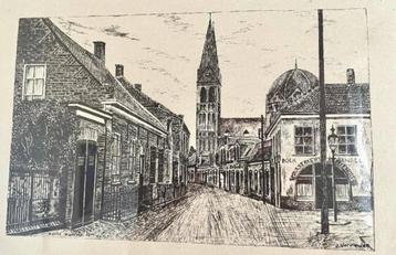 J.Vermeulen -1914- Gravure van de Korte Kerkstraat  Geldrop beschikbaar voor biedingen