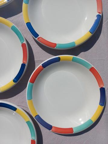Vintage kleurrijke borden Italy, set van 6 beschikbaar voor biedingen
