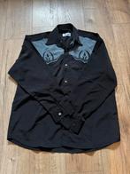 Zwart overhemd cowboy western maat M, Ophalen of Verzenden, Gedragen, Zwart, Halswijdte 39/40 (M)