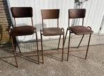 3 mix en match horeca stoelen barkrukken koper vintage nieuw, Huis en Inrichting, Barkrukken, Ophalen, Metaal, Met voetsteun, 60 tot 90 cm