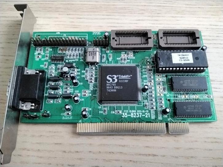 PCI videokaart S3 Trio64V+, Computers en Software, Vintage Computers, Ophalen of Verzenden