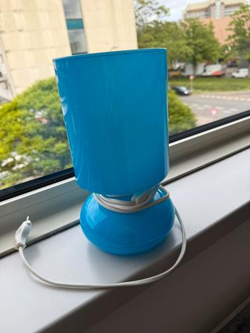 Vintage IKEA LYKTA lamp – blauw glas beschikbaar voor biedingen