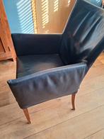 Gratis: 4 nette eetkamerstoelen,  blauw leer, Ophalen, Gebruikt, Blauw, Leer