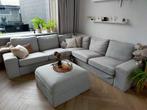 Ikea hoekbank grijs met hocker, Huis en Inrichting, Banken | Bankstellen, Ophalen, Gebruikt, Hoekbank, Stof