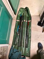 Grote vispartij te koop – 25 hengels, 12 molens, netten, Ophalen of Verzenden, Gebruikt