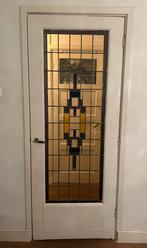 Glas in lood binnendeur | jaren 30 (origineel), Doe-het-zelf en Verbouw, Deuren en Horren, Ophalen, Gebruikt, 80 tot 100 cm, Binnendeur