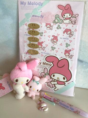 Sanrio My Melody knuffeltje / hanger met lief post papier 