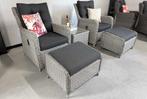Madrid Verstelbare Loungeset 2 Lounge Stoel met Hockers, SHO, 2 zitplaatsen, Ophalen of Verzenden, Zo goed als nieuw, Loungeset