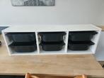 Trofast wandopberger, wit met zwarte lades, Huis en Inrichting, Ophalen, 5 laden of meer, 50 tot 100 cm, Zo goed als nieuw