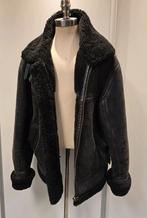 Zwarte heren lammy coat pilotenjas - maat XL - lamsvacht, Ophalen of Verzenden, Gedragen, Maat 56/58 (XL), Zwart