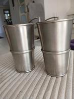 2 tinnen bekers 95% tin, hoogte 11,5 cm. ,, Ophalen of Verzenden