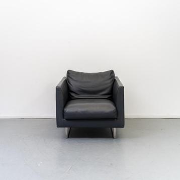 1x Montis Axel Fauteuil 1-zits/59cm Zwart Leder - Sledepoot beschikbaar voor biedingen