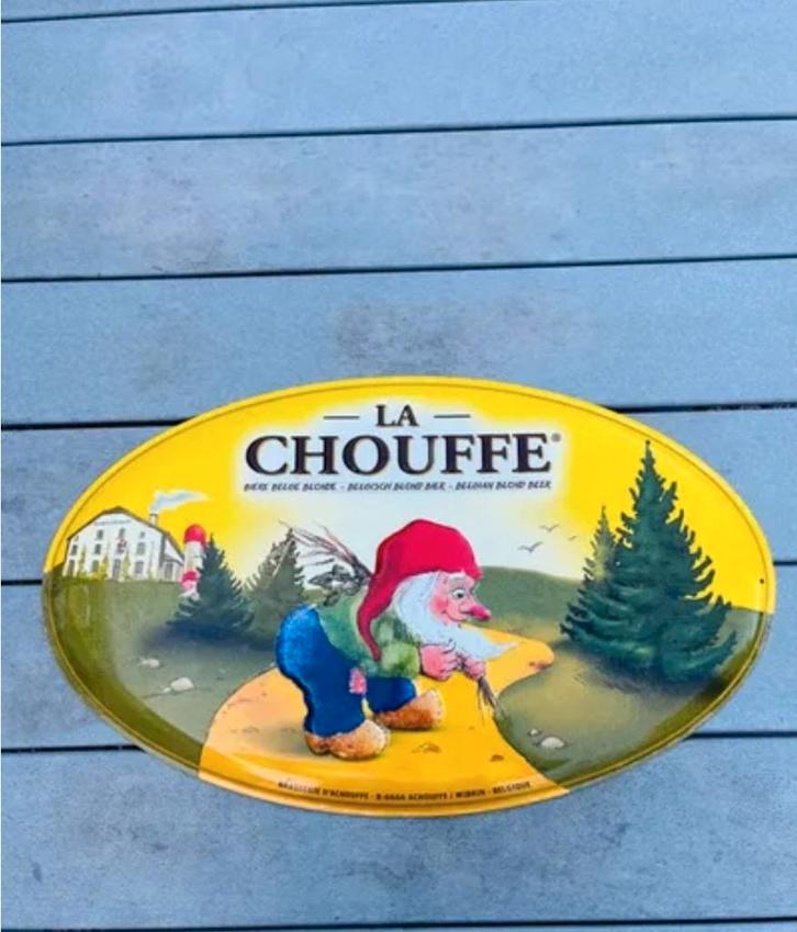 Reclamebord La Chouffe blond bier, Verzamelen, Biermerken, Nieuw, Reclamebord, Plaat of Schild, Overige merken, Ophalen of Verzenden
