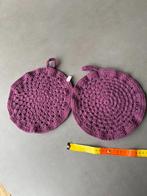 Nieuwe paarse gehaakte pannenlappen, 22cm, Huis en Inrichting, Keuken | Textiel, Verzenden, Nieuw, Paars, Overige typen