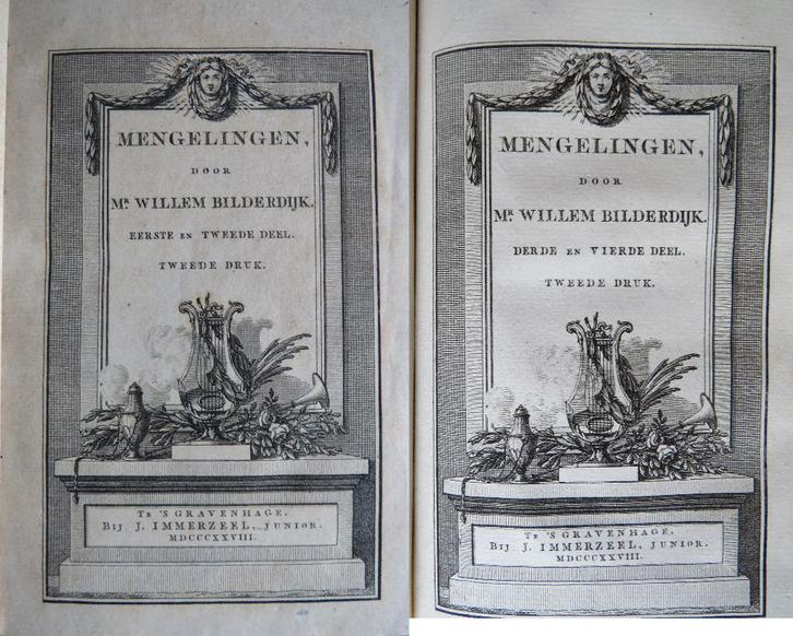 Mengelingen Willem Bilderdijk, 4 delen in 1 band. 1828, Antiek en Kunst, Antiek | Boeken en Bijbels, Verzenden