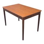 Vintage eettafel jaren 70 compact model glansafwerking, Gebruikt, 100 tot 150 cm, Vintage, Overige materialen
