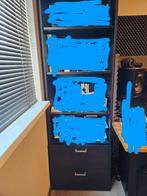 Donkereiken vineer archiefkast/kantoorkast - demontabel, Huis en Inrichting, Kasten | Boekenkasten, Ophalen, Gebruikt, Met deur(en)