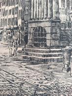 Ets Kaasmarkt Rotterdam, Antiek en Kunst, Kunst | Etsen en Gravures, Ophalen of Verzenden