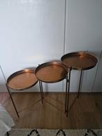 Nieuwe set van 3 bijzettafels, Huis en Inrichting, Tafels | Bijzettafels, Ophalen, Minder dan 45 cm, Minder dan 55 cm, Metaal of Aluminium