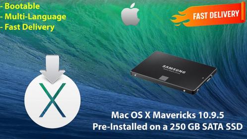 Mac OS X Mavericks 10.9.5 VoorGeïnstalleerd op SSD van 250GB, Computers en Software, Besturingssoftware, Nieuw, MacOS, Ophalen of Verzenden
