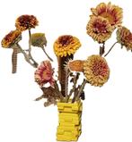 Gele vaas zonnebloemen Silk-Ka, Huis en Inrichting, Woonaccessoires | Kunstplanten en Kunstbloemen, Ophalen, Zo goed als nieuw