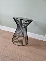 zwart metalen bijzettafel, Minder dan 55 cm, Metaal of Aluminium, Rond, Zo goed als nieuw