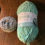 Chenille garen - groen en grijs, Hobby en Vrije tijd, Breien en Haken, Ophalen of Verzenden, Nieuw, Haken, Wol of Garen