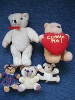 4 Beren stof + klein hondje, Verzamelen, Beren en Cherished Teddies, Ophalen of Verzenden, Zo goed als nieuw, Stoffen beer, Overige merken