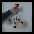 Leuke hanglamp met 3 glazen kelkjes, Ophalen of Verzenden, Gebruikt, Glas, Vintage