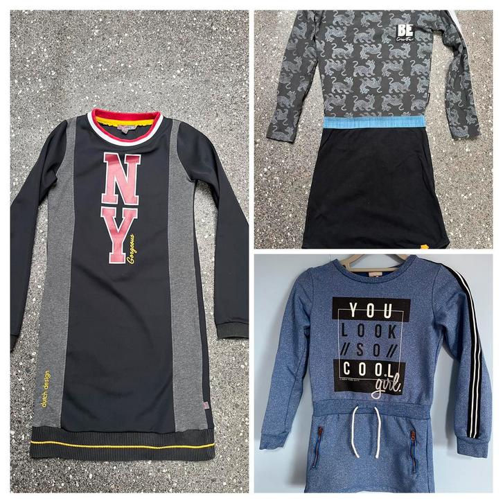 3 jurkjes 122-128 ninni vi, name it, soft en jolly, Kinderen en Baby's, Kinderkleding | Maat 122, Zo goed als nieuw, Meisje, Jurk of Rok