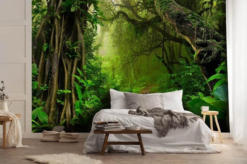 Fotobehang / Behang - Regenwoud - Oerwoud - Jungle, Huis en Inrichting, Stoffering | Behang, Verzenden, Minder dan 10 m², Info@fotobehangkoning.nl