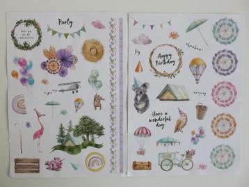2 a4 vellen met zomerse avontuurlijke stickers beschikbaar voor biedingen