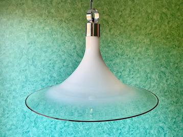 Vintage 70’s Cosack Leuchten Hanglamp. Murano Tulpkap Ø 52CM beschikbaar voor biedingen