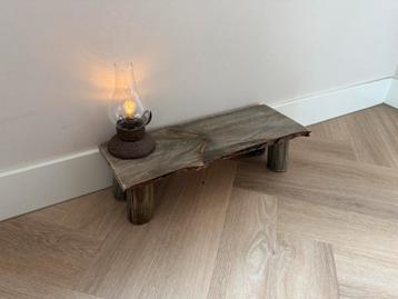 Landelijk houten krukje / decoratief bankje – 50x20x14 cm beschikbaar voor biedingen
