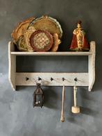Mooie oude brocante houten regaal - serviesrek, Antiek en Kunst, Curiosa en Brocante, Ophalen