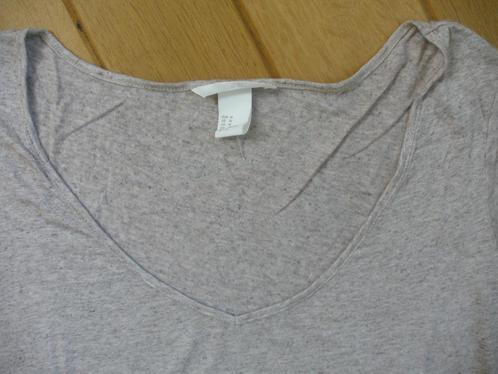 H&M t- shirt beige mêlee met linnen maat M - nieuw -, Kleding | Dames, T-shirts, Nieuw, Beige, Korte mouw, Ophalen of Verzenden