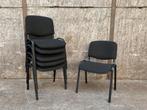 Zwart gestoffeerde stoelen - VOORRAAD - met of zonder arml., Nieuw, Ophalen of Verzenden, Vijf, Zes of meer stoelen, Zwart