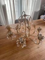 Sierlijke kroonluchter met bloem ornamenten, Ophalen of Verzenden, Gebruikt, Metaal
