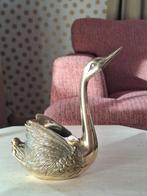 Messing zwanenbeeldje bloempotje, Verzamelen, Beelden en Beeldjes, Ophalen of Verzenden, Dier