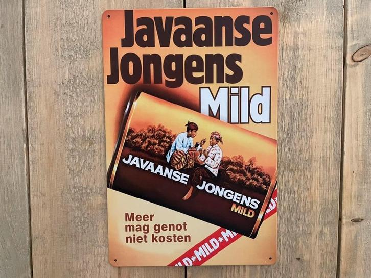 Reclamebord Javaanse Jongens Mild 20x30, Verzamelen, Merken en Reclamevoorwerpen, Zo goed als nieuw, Reclamebord, Ophalen of Verzenden