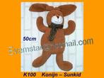 K100 groot knuffel konijn van Sunkid (50cm), Ophalen, Zo goed als nieuw, Konijn