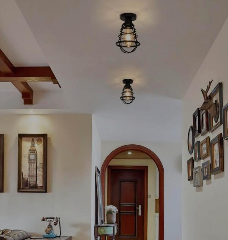 Nieuw! Stoere industriële plafondlamp + gratis dimbare LED, Huis en Inrichting, Lampen | Plafondlampen, Nieuw, Ophalen of Verzenden