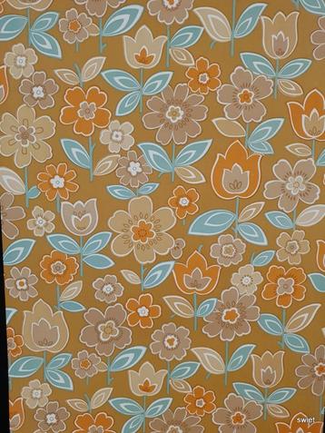 12947 Vintage oud barok bloemetjes behang behangpapier swiet beschikbaar voor biedingen