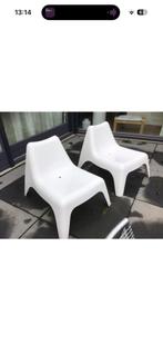 2 witte ikea stoelen buiten, Ophalen of Verzenden, Gebruikt, Kunststof
