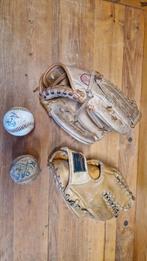 2 x vintage honkbal handschoen en bal gesigneerd, Ophalen of Verzenden, Zo goed als nieuw, Bal