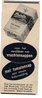 BRINTA GAAR IN HET PAK Een ideale babyvoeding 1952, Verzenden, Zo goed als nieuw, Overige typen