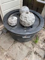 Waterbak met 3 fontein bollen., Tuin en Terras, Ophalen, Gebruikt, Graniet, Waterornament