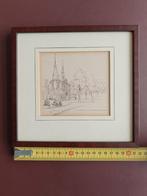 Ingelijste tekening Cellebroederspoort Kampen, Antiek en Kunst, Ophalen of Verzenden